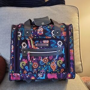 Lily Bloom Multicolor Owl Print Travel Bag
